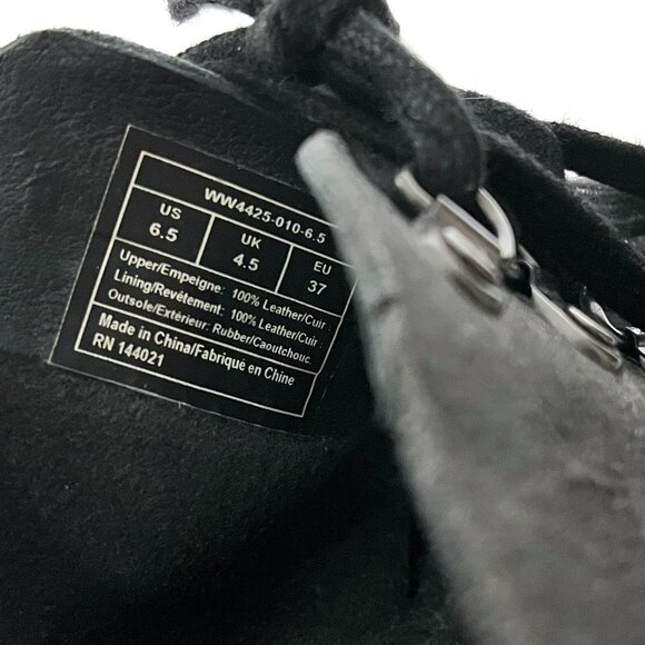 Woolrich Suede Lace Up Open Toe Heel Clog Mules Metal Rings Steampunk Cosplay - Picture 15 of 16